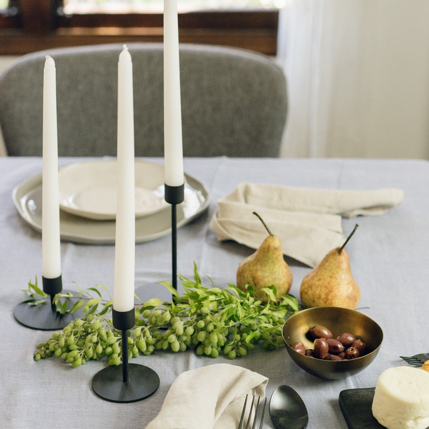 Kent Black Taper Candle Holder, Tall