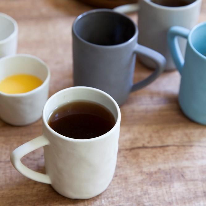 Tam Stoneware Mug, Pearl, Set of 4