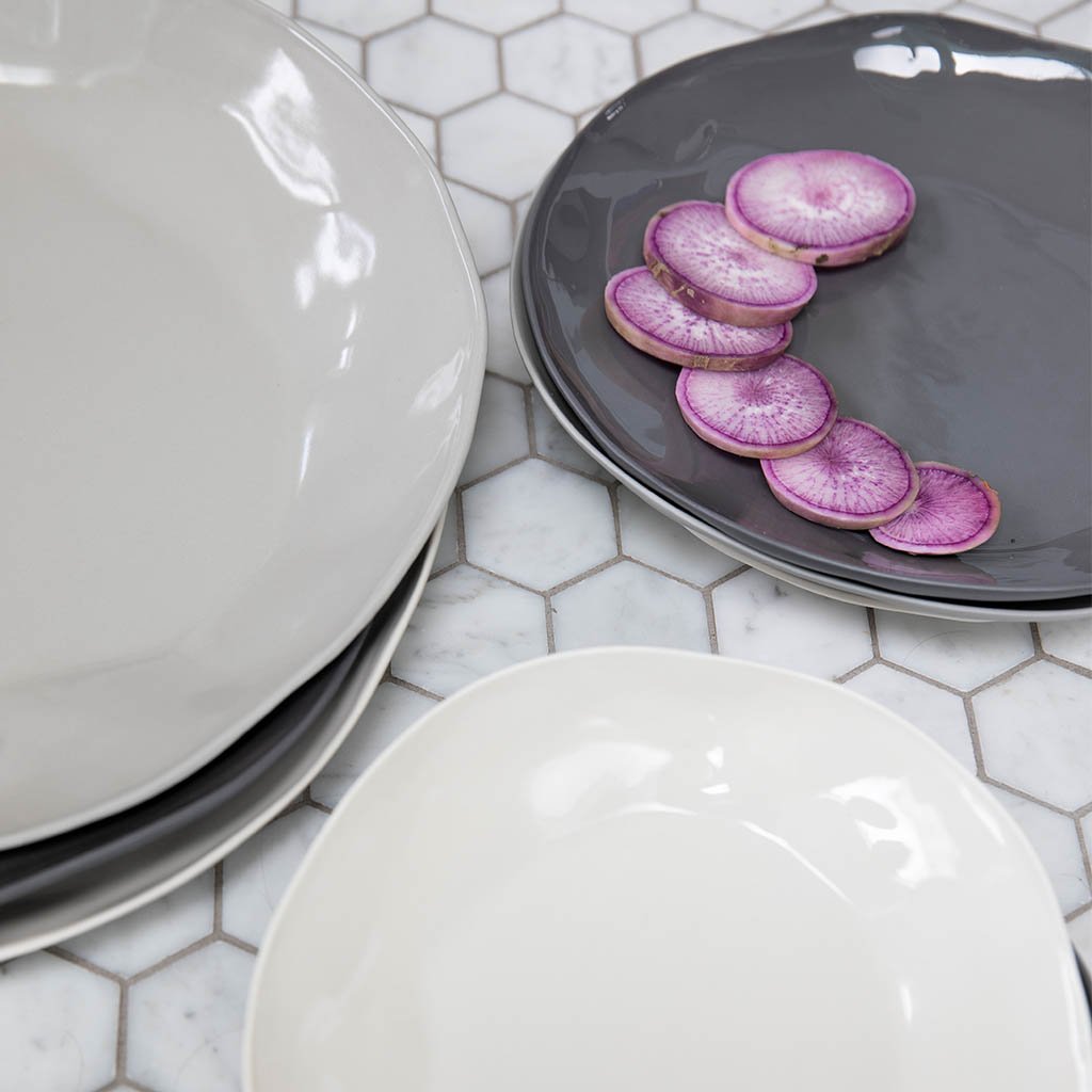 Tam Stoneware Side Plate, Slate, Set of 4