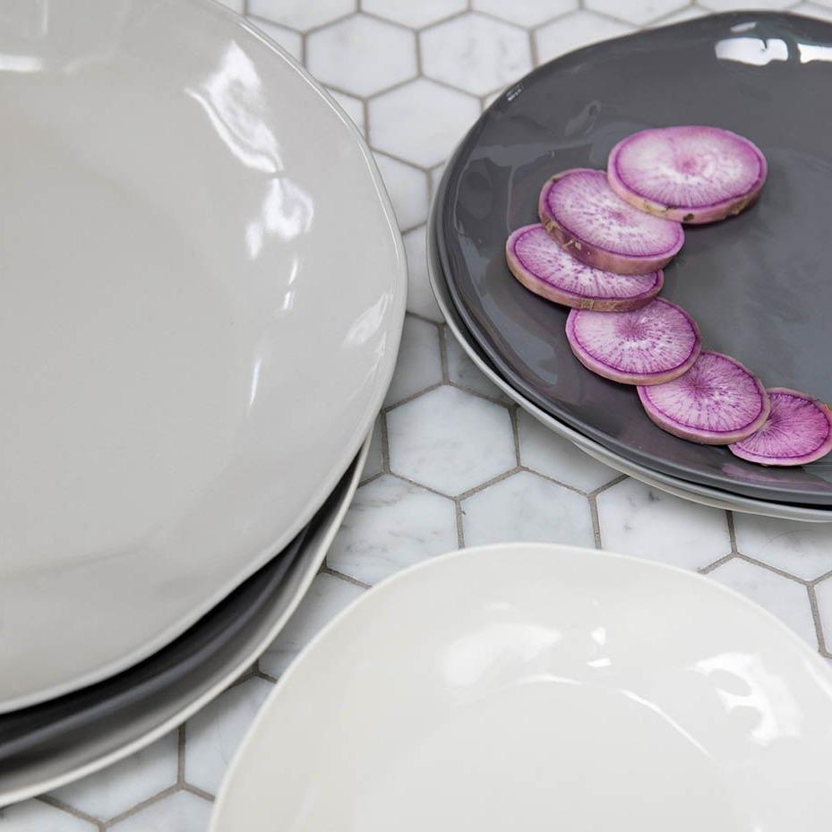 Tam Stoneware Dinner Plate, Sterling, Set of 4