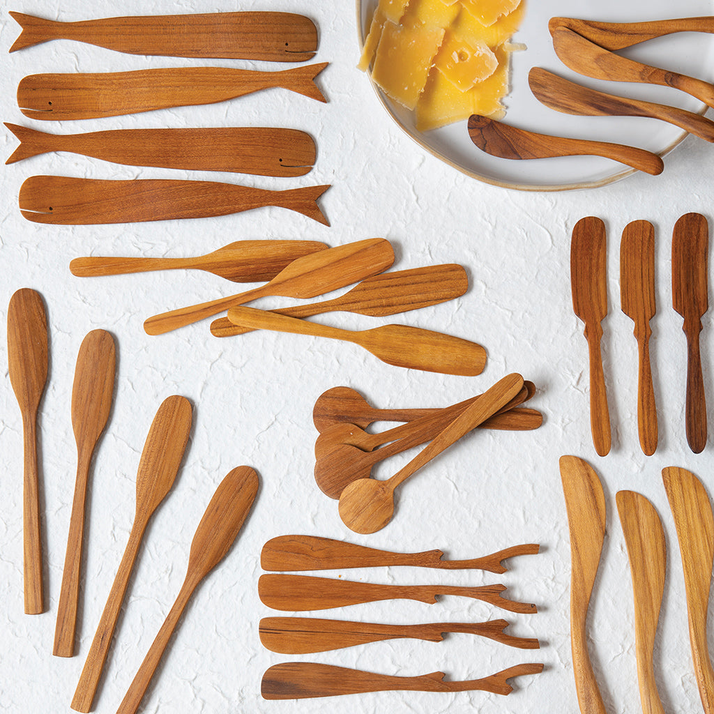 Teak Whale Spreaders, Set of 4