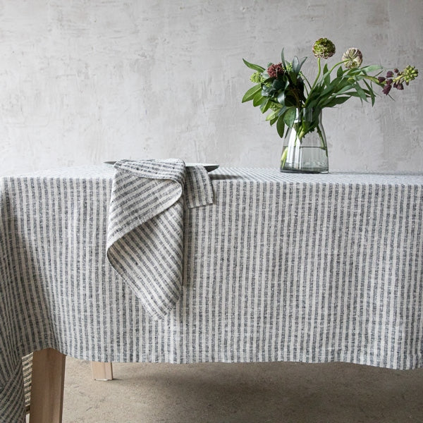 Brittany Tablecloth, Black and Natural