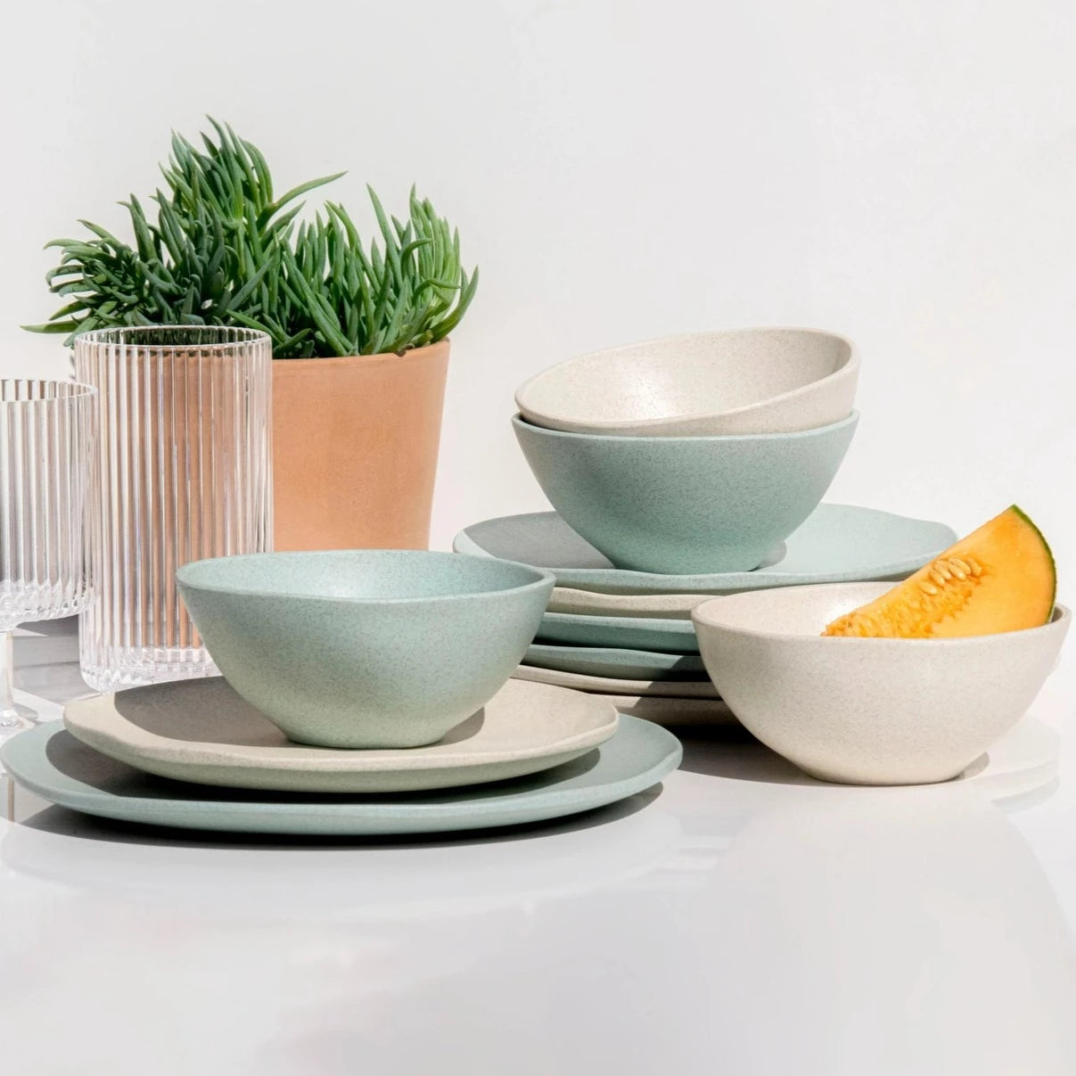 Al Fresco Organic Soup/Cereal Bowl, Sage Green, Set of 4