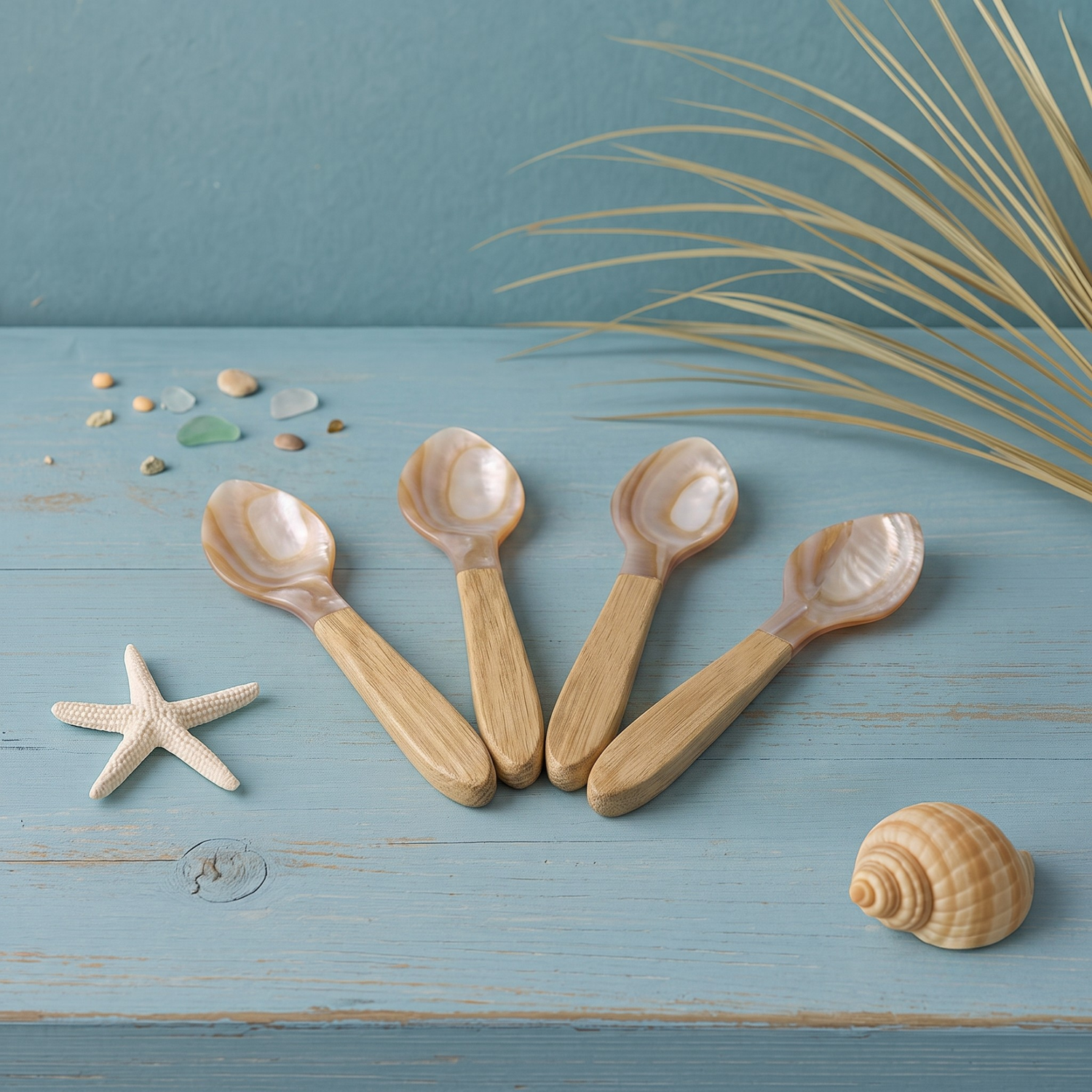 Serin Shell Medium Spoons, Set of 4