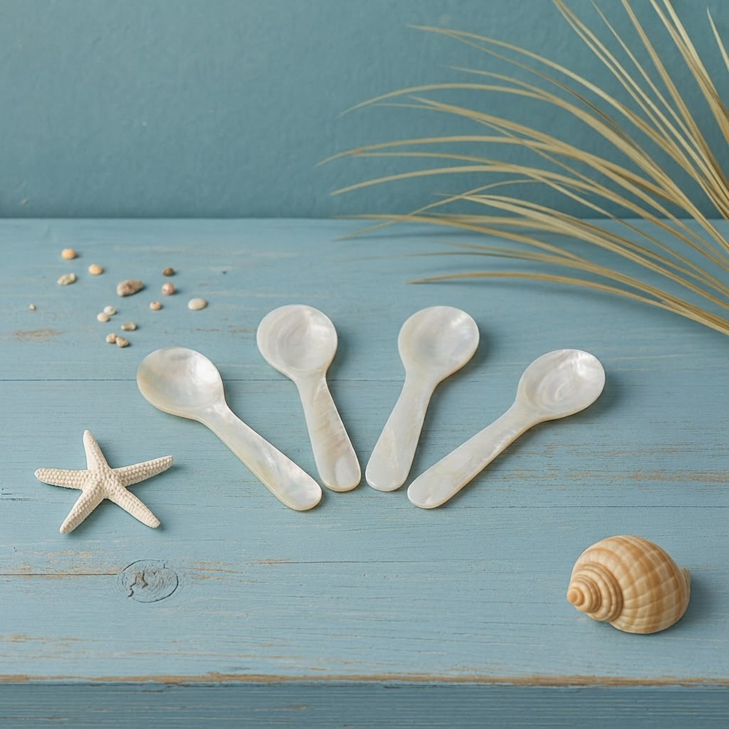 Seashell Spoons, Small Set of 4