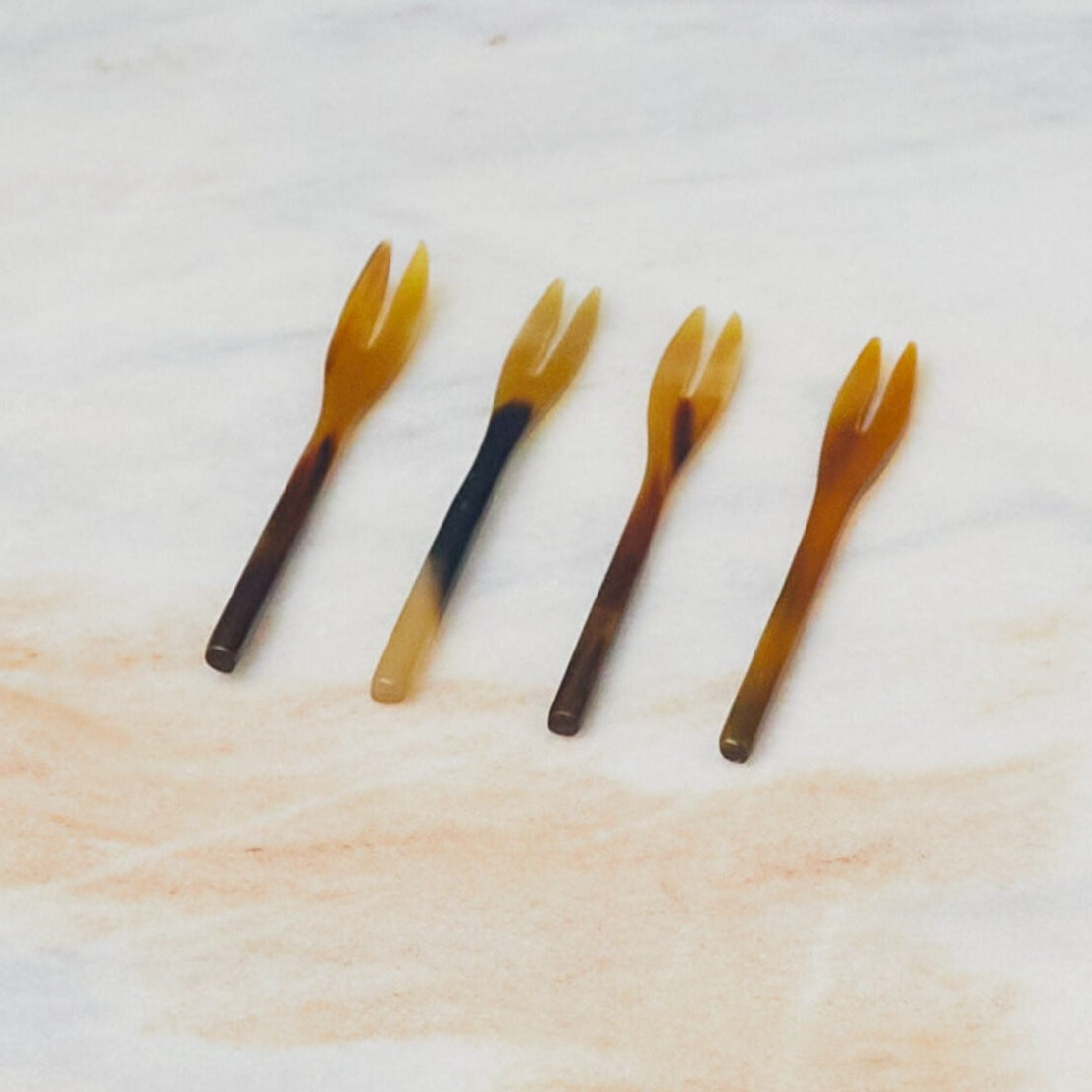 Horn Cocktail Forks, Set of 4