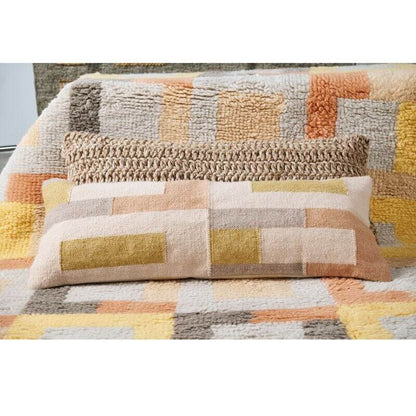 Shale Hand Woven Pastel Color Large Geometric Lumbar Pillow