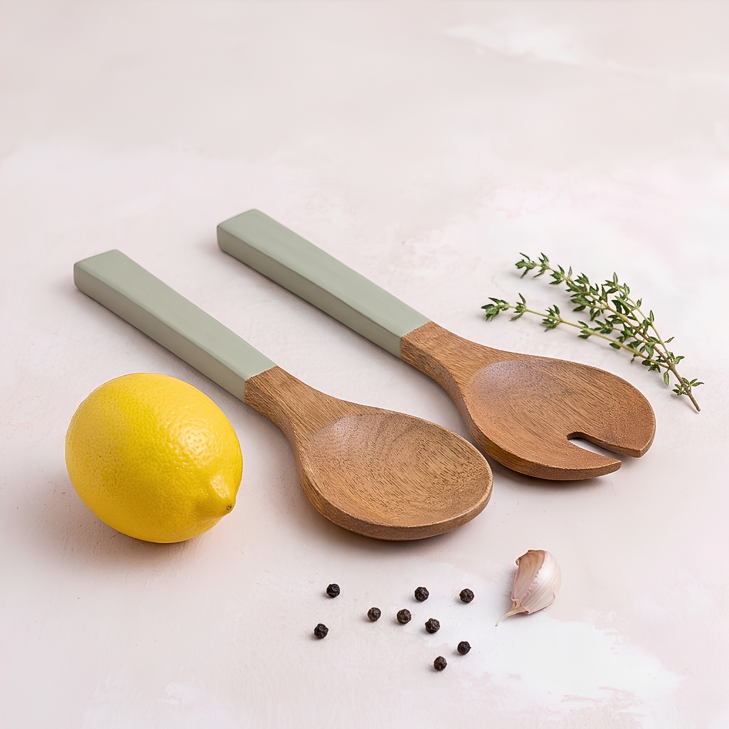Madras Serving Set, Sage
