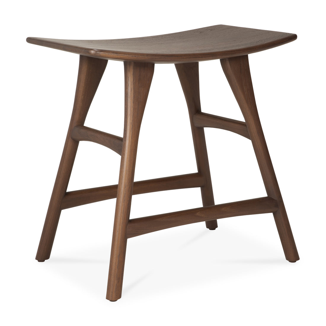 Osso stool - varnished teak - brown