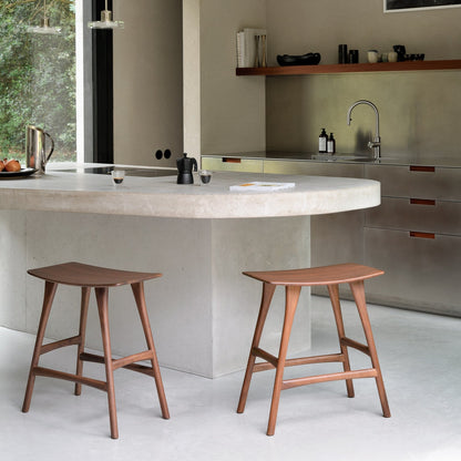 Osso counter stool - varnished teak - brown