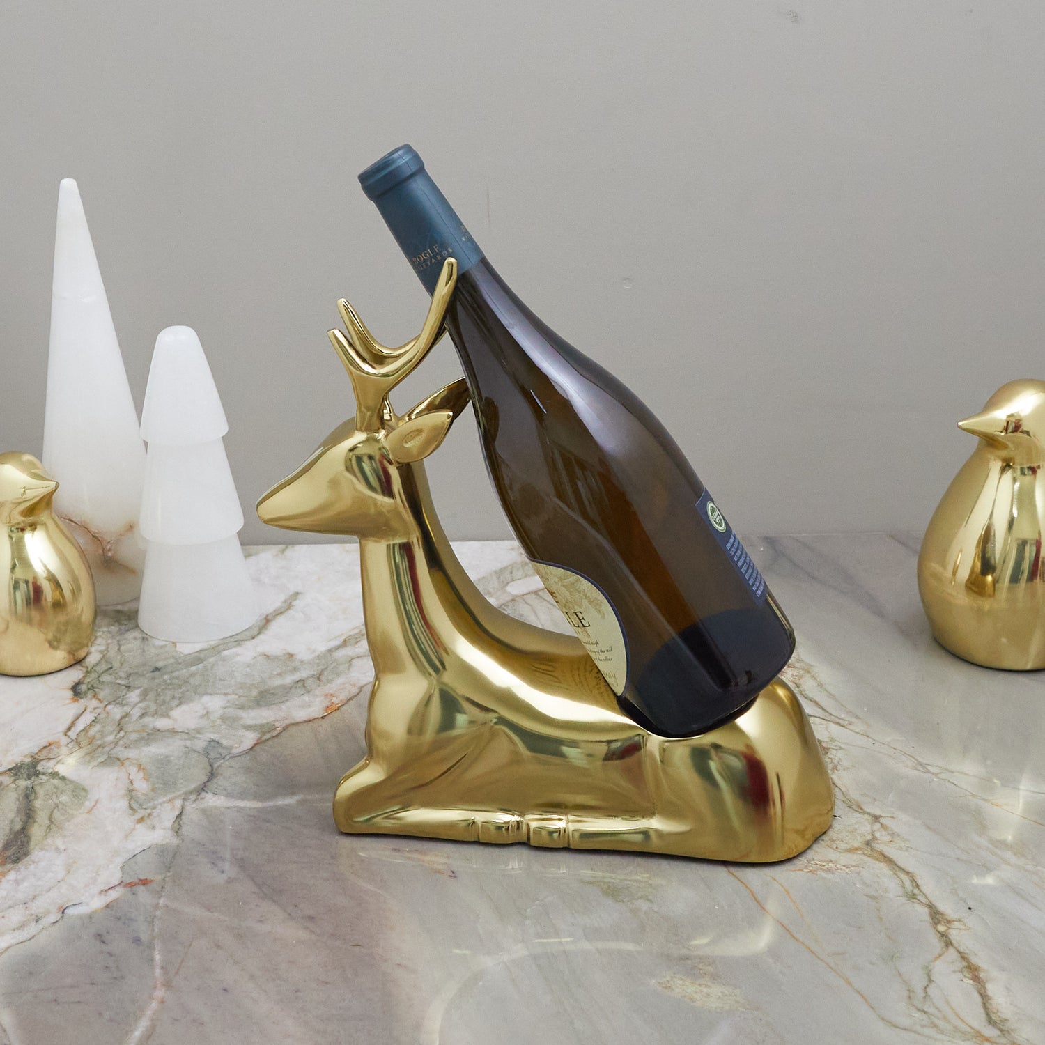 Gold Reindeer Bottle Holder