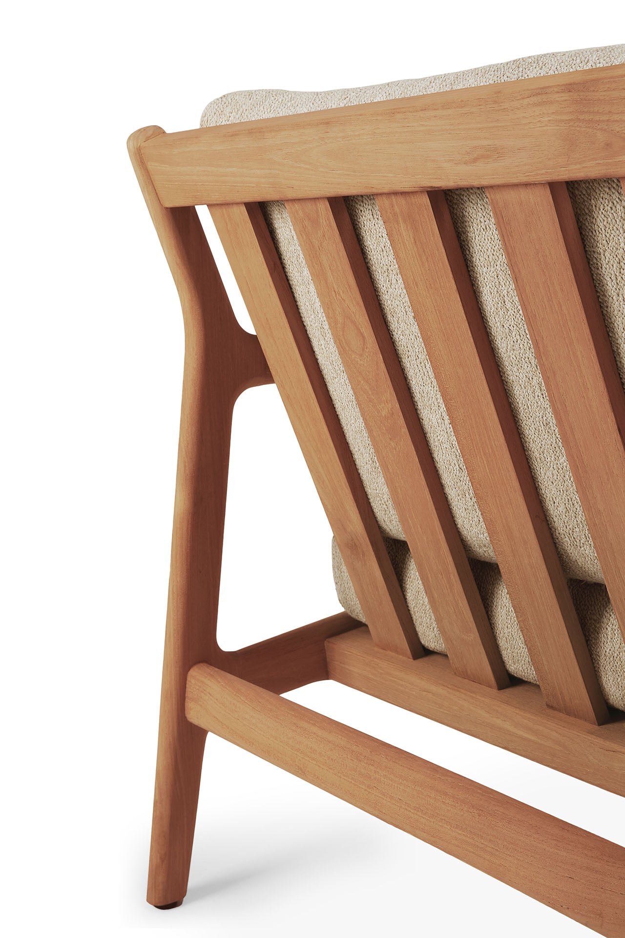 Jack Solid Teak Outdoor Lounge Chair, Natural Fabric