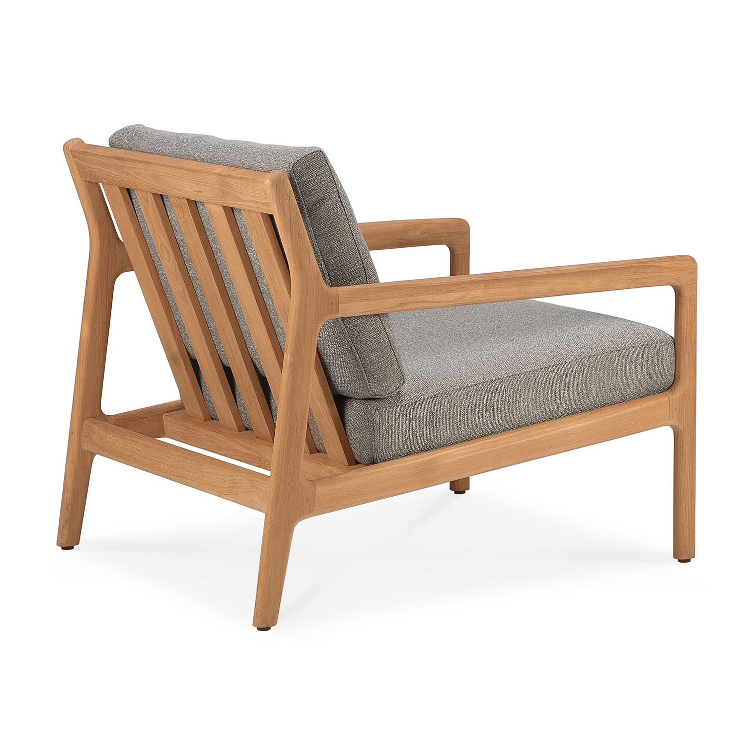 Jack Solid Teak Outdoor Lounge Chair, Mocha Fabric
