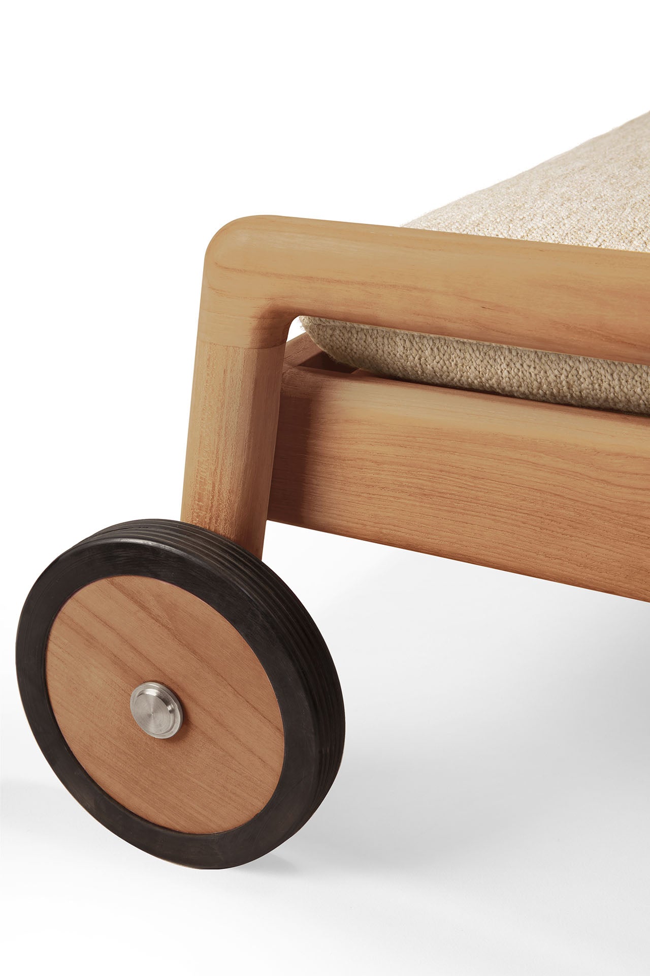 Jack Outdoor Adjustable Lounger Thin Cushion, Natural Fabric