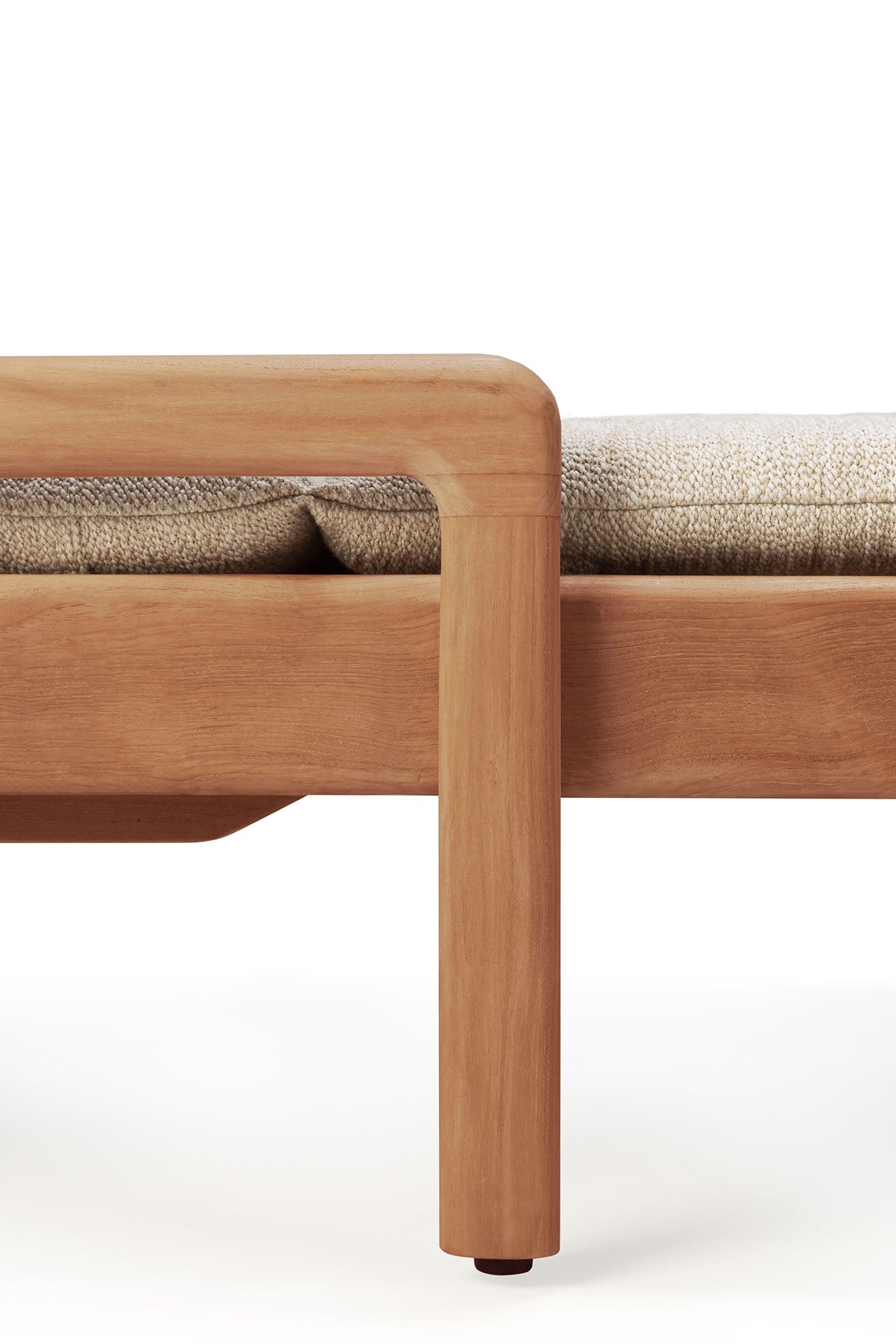 Jack Outdoor Adjustable Lounger Thin Cushion, Natural Fabric