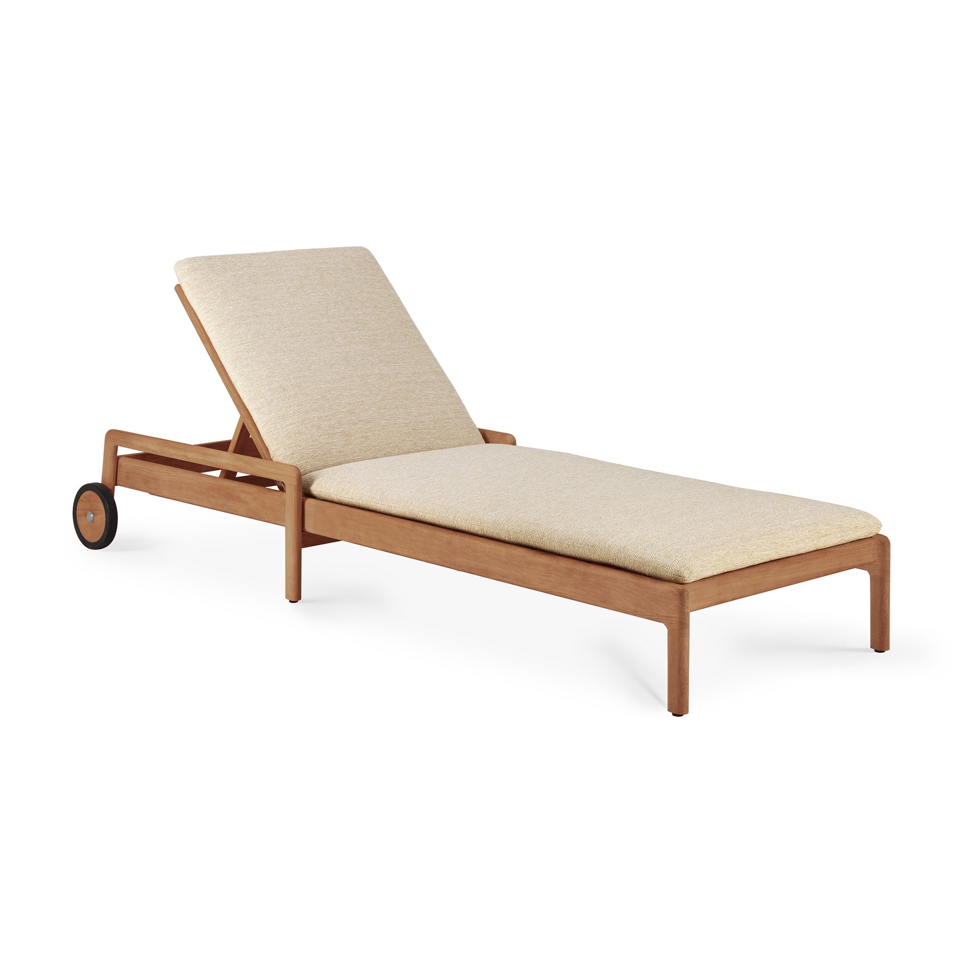 Jack Outdoor Adjustable Lounger Thin Cushion, Natural Fabric