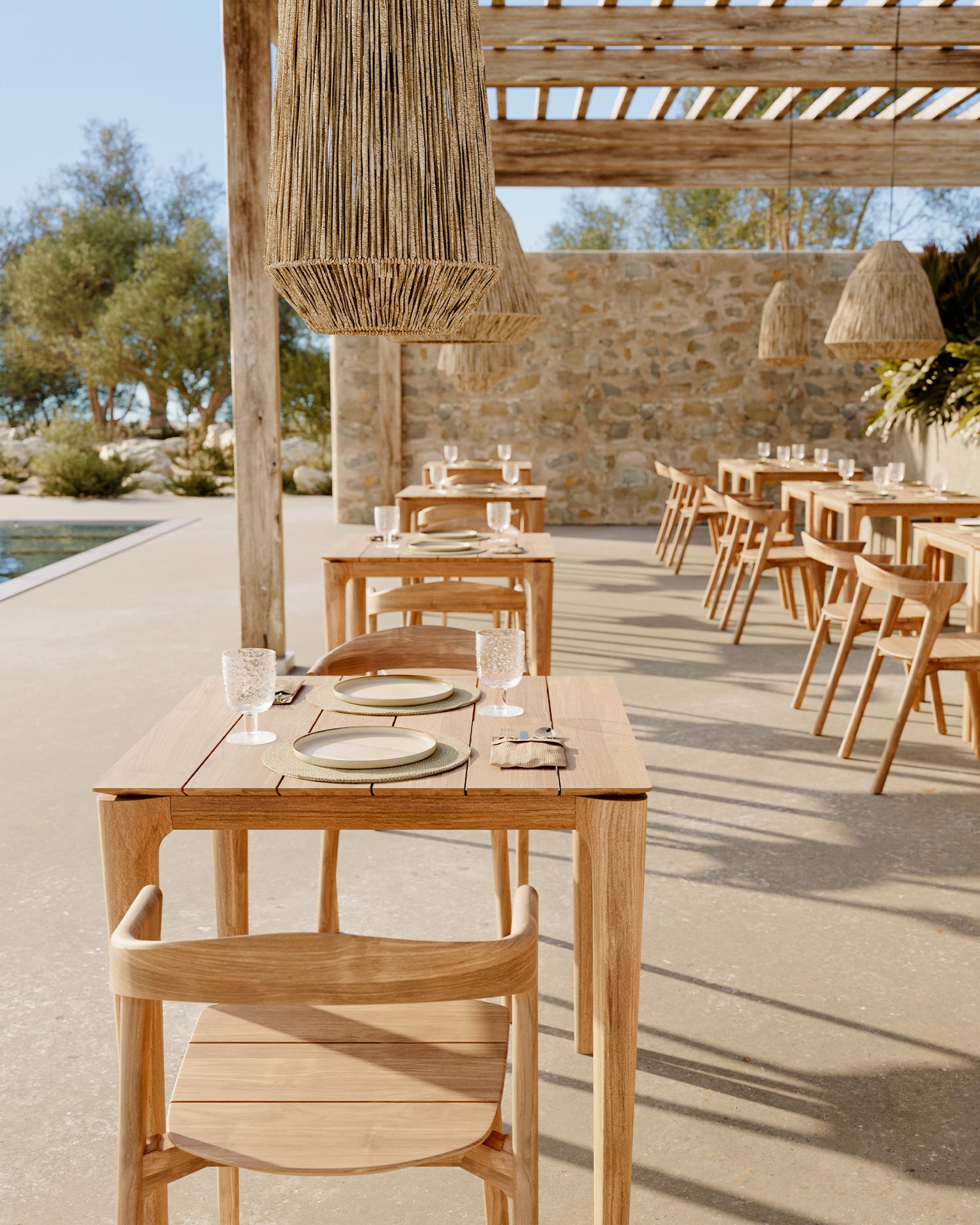 Bok Outdoor Dining Table, Teak, Square