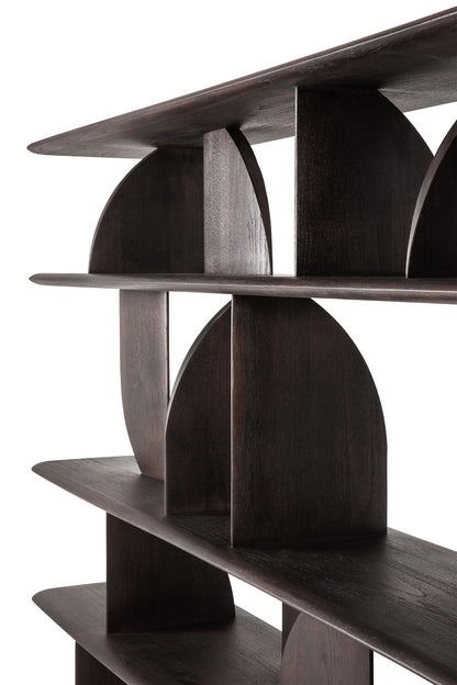 Geometric rack - varnished teak - dark