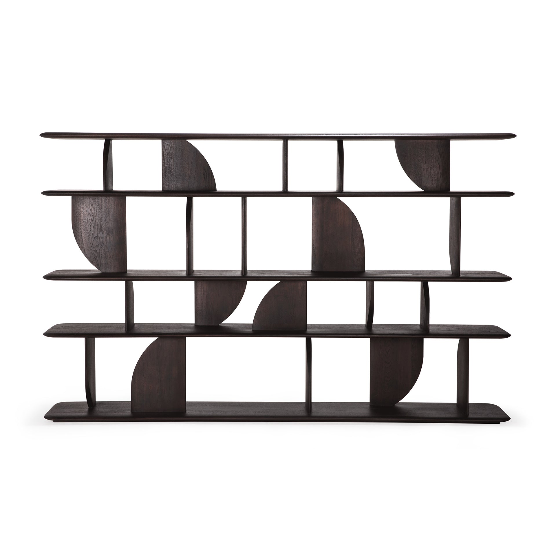 Geometric rack - varnished teak - dark