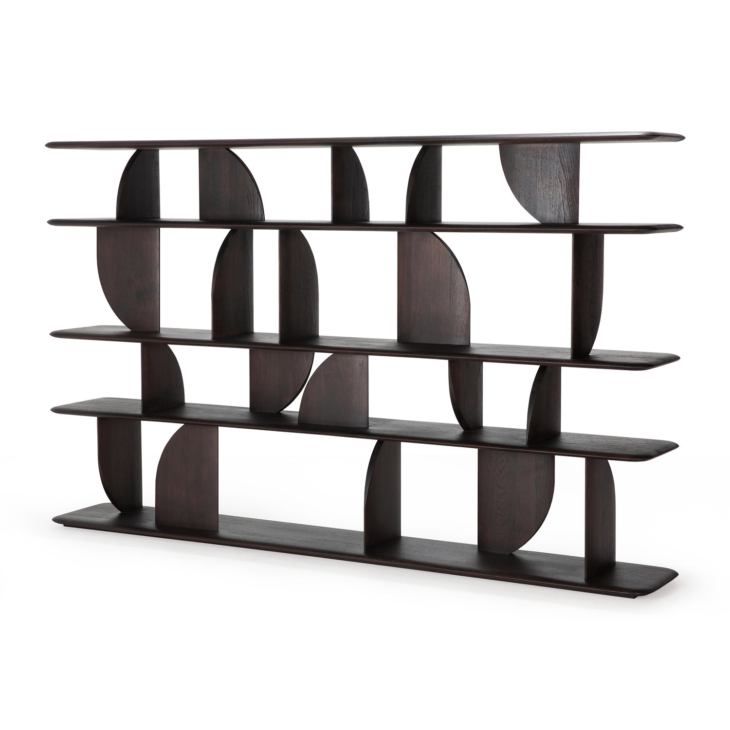 Geometric rack - varnished teak - dark