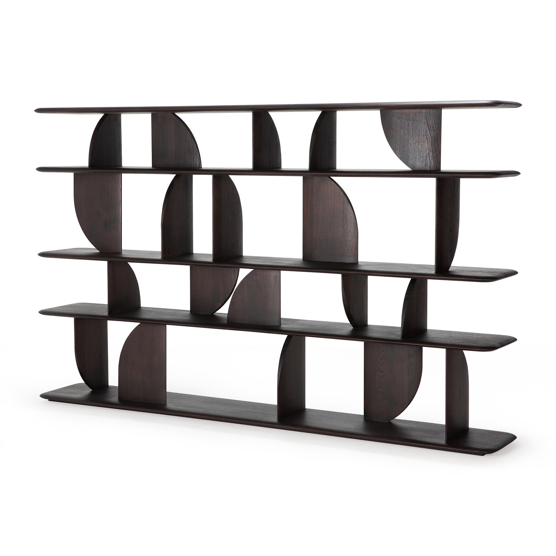 Geometric rack - varnished teak - dark