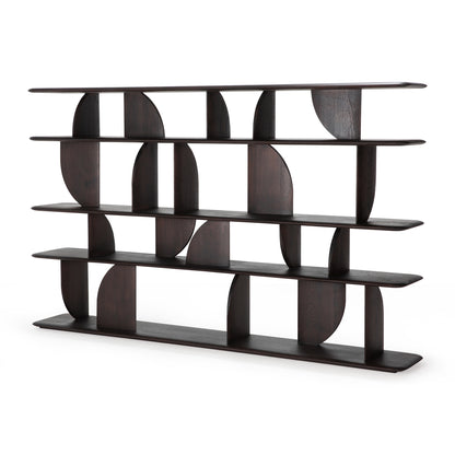 Geometric rack - varnished teak - dark