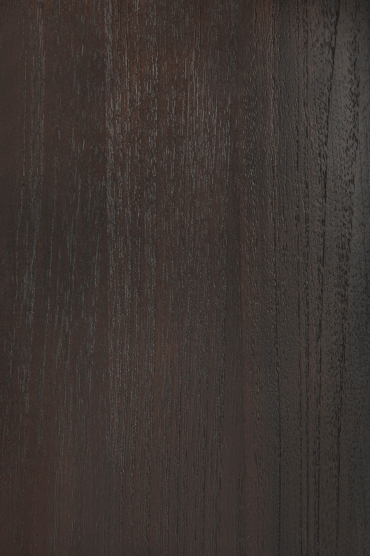 Geometric console - varnished teak - dark