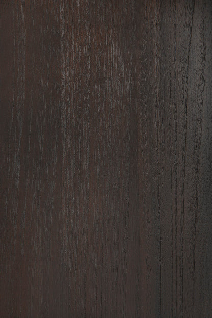 Geometric console - varnished teak - dark