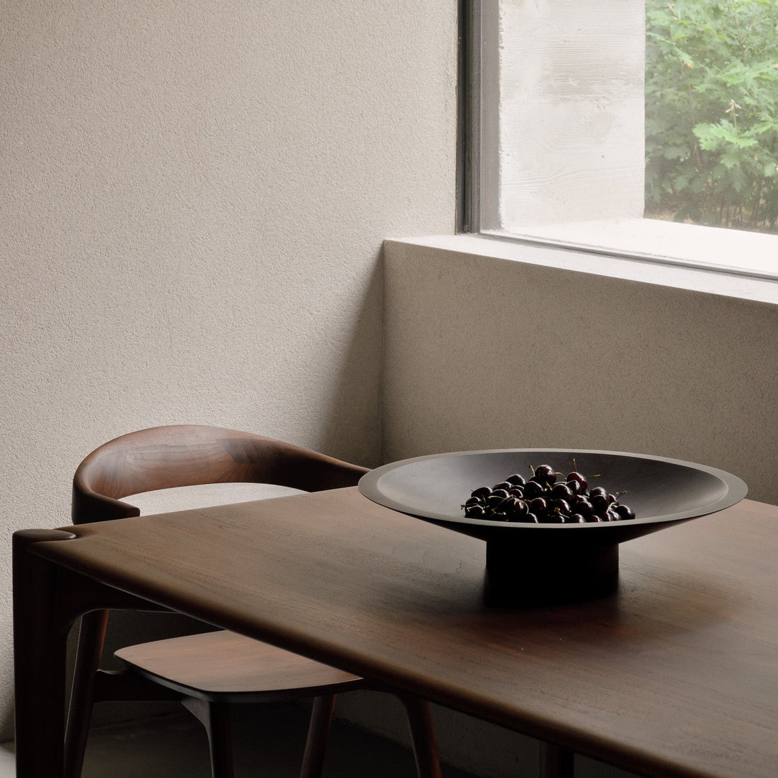 PI dining table - varnished teak - brown - rectangular