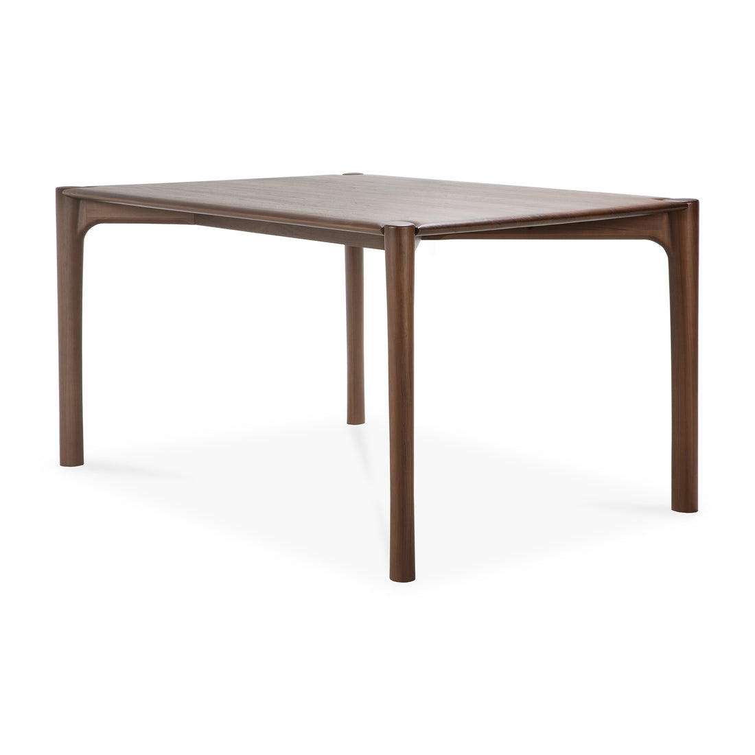 PI dining table - varnished teak - brown - rectangular