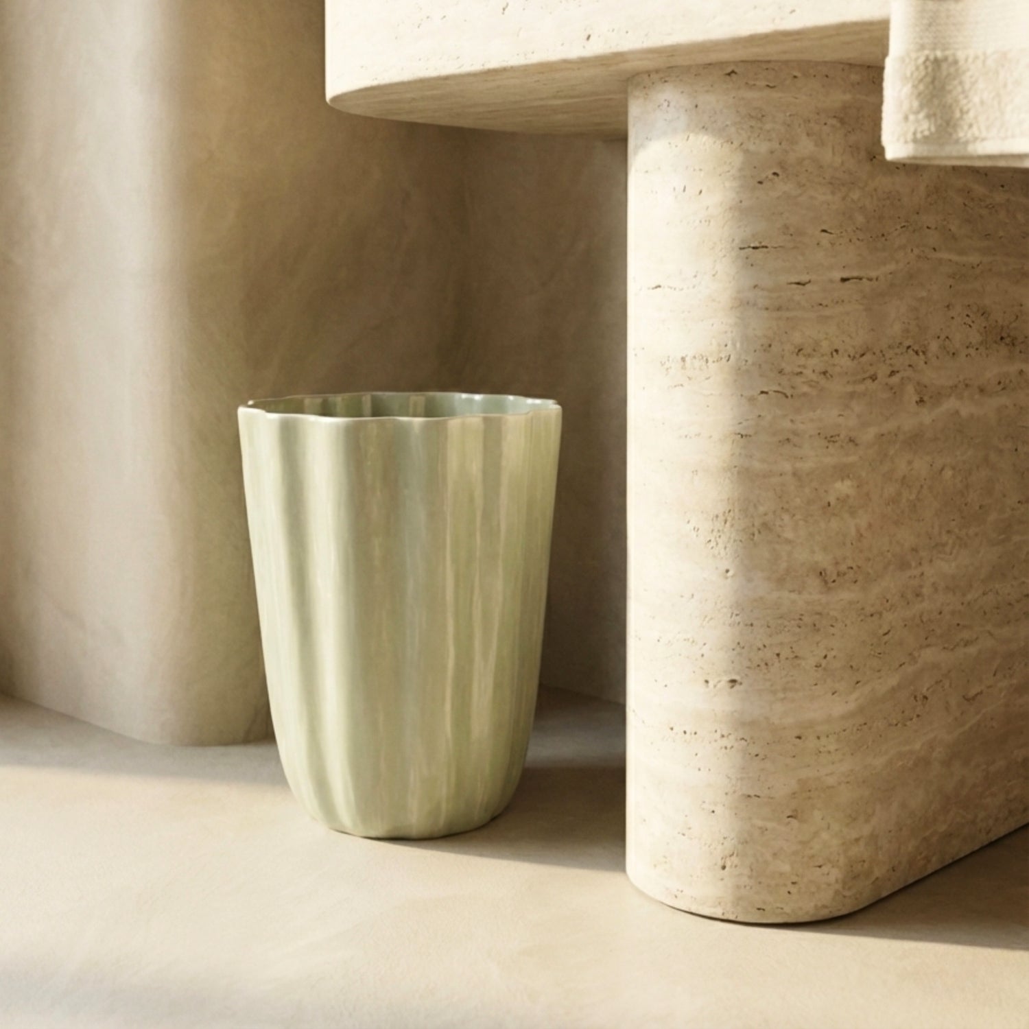 Nera Waste Basket, Light Green