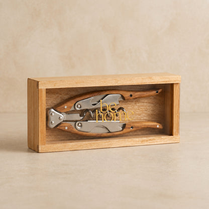 Olivewood Butterfly Corkscrew in Wooden Box