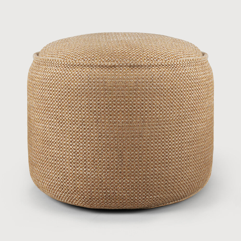 Donut Outdoor Pouf, Marsala Check Fabric