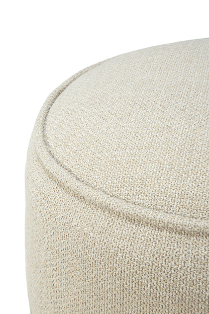 Donut Outdoor Pouf, Natural Check Fabric