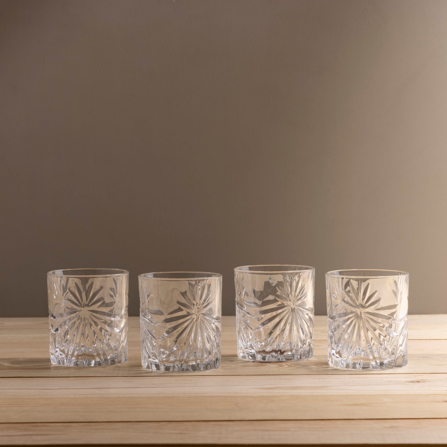 SET OF 6 Gold Drinking Glasses Rocks / Old Fashioned Glass Set 6 x 8 oz.  Glass
