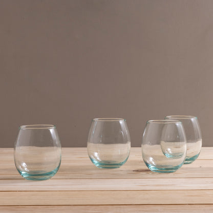 Premium Recycled Stemless Wine Glass, Set of 4