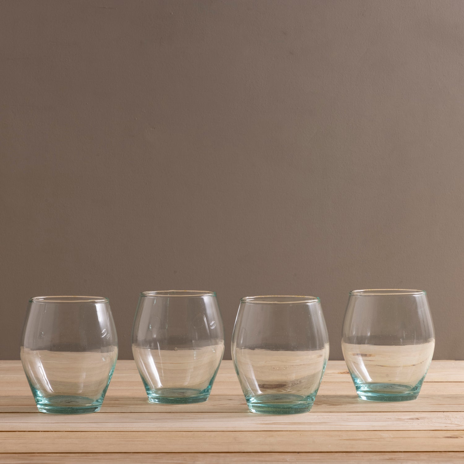 Premium Recycled Stemless Tulip Glass, Set of 4