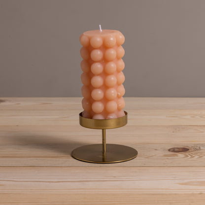 Hobnail Pillar Candle, Nude