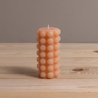 Hobnail Pillar Candle, Nude