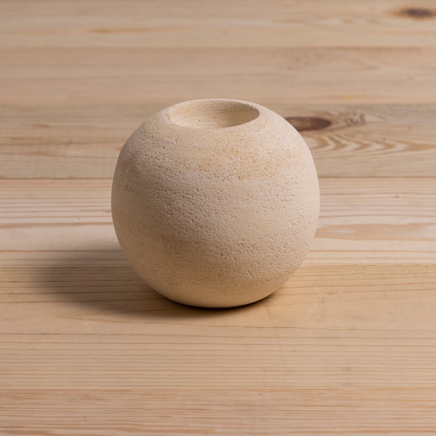 Round Sandstone Tea-light Holder, Large