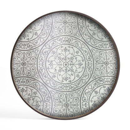 Round Mirror Tray, Moroccan Frost