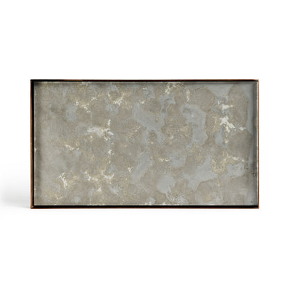 Rectangular Fossil Glass Organic Valet Tray, Medium