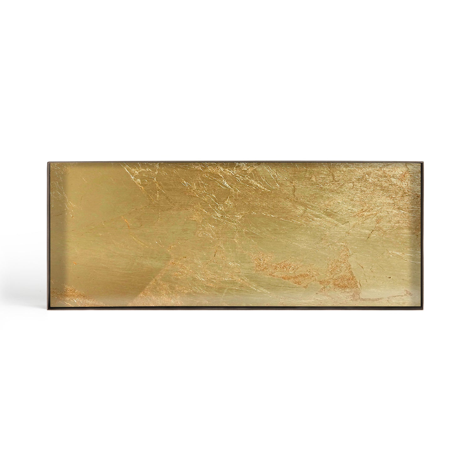 Rectangular Gold Leaf Glass Valet Tray, Large