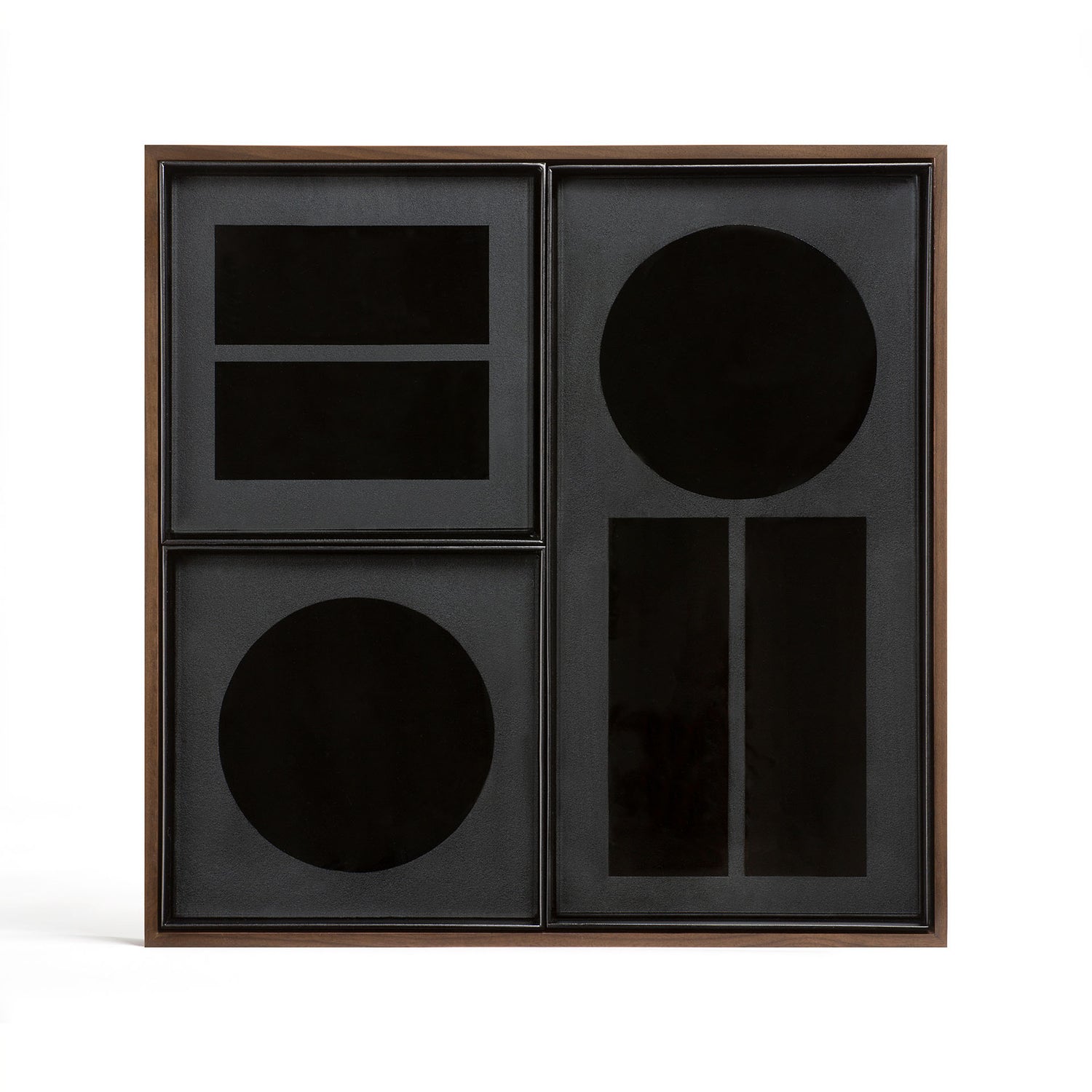 Desk Organiser Set, Glass, Walnut Holder