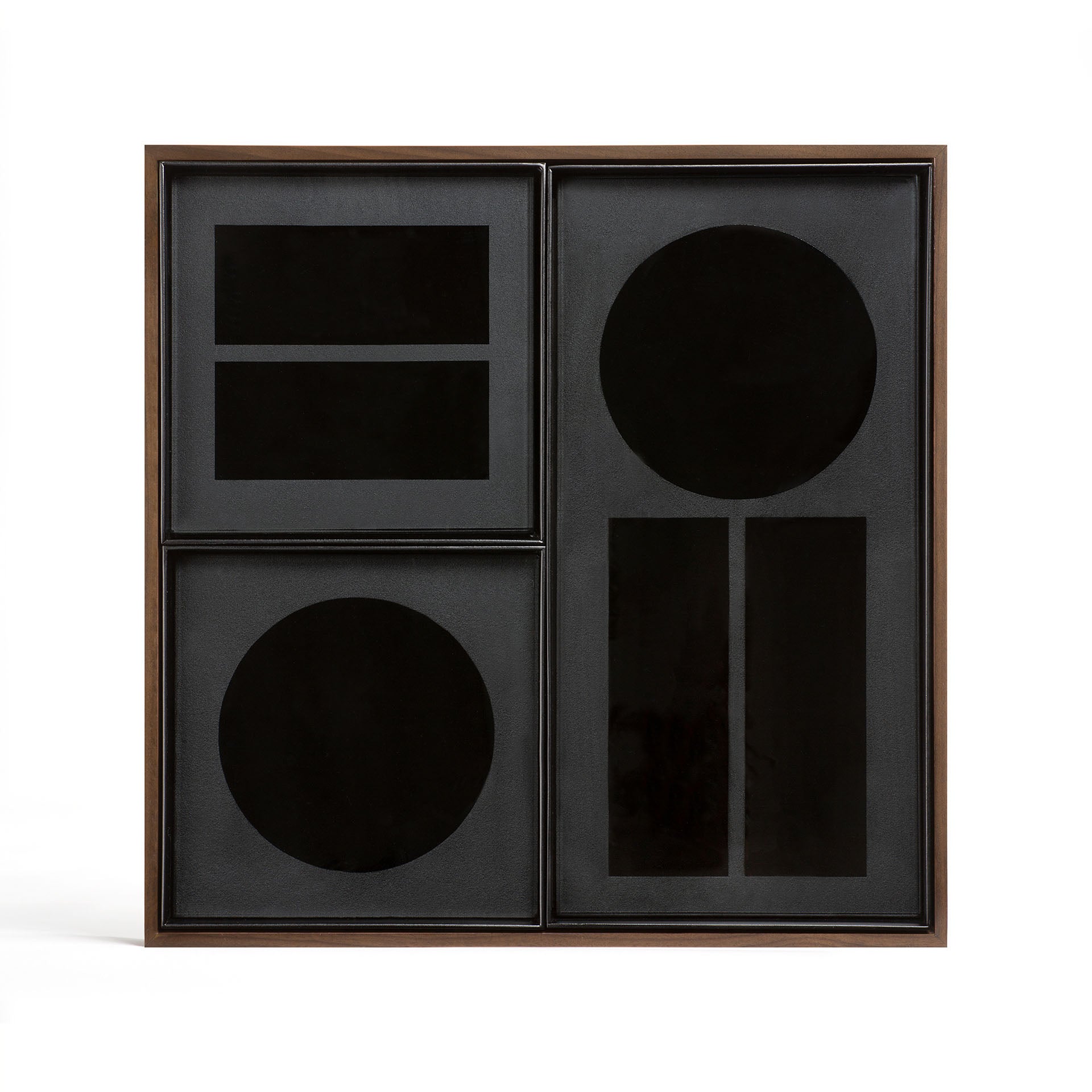 Desk Organiser Set, Glass, Walnut Holder