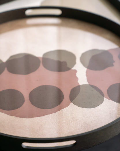Round Pinot Layered Dots Glass Tray, Small