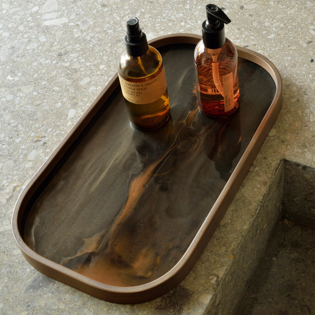 Bamboo Wood Tray Soap Dispenser Tray Sink Tray 2 Bottle Tray Bathroom Tray  Kitchen Tray Farmhouse Farmhouse Tray Trinket Tray 