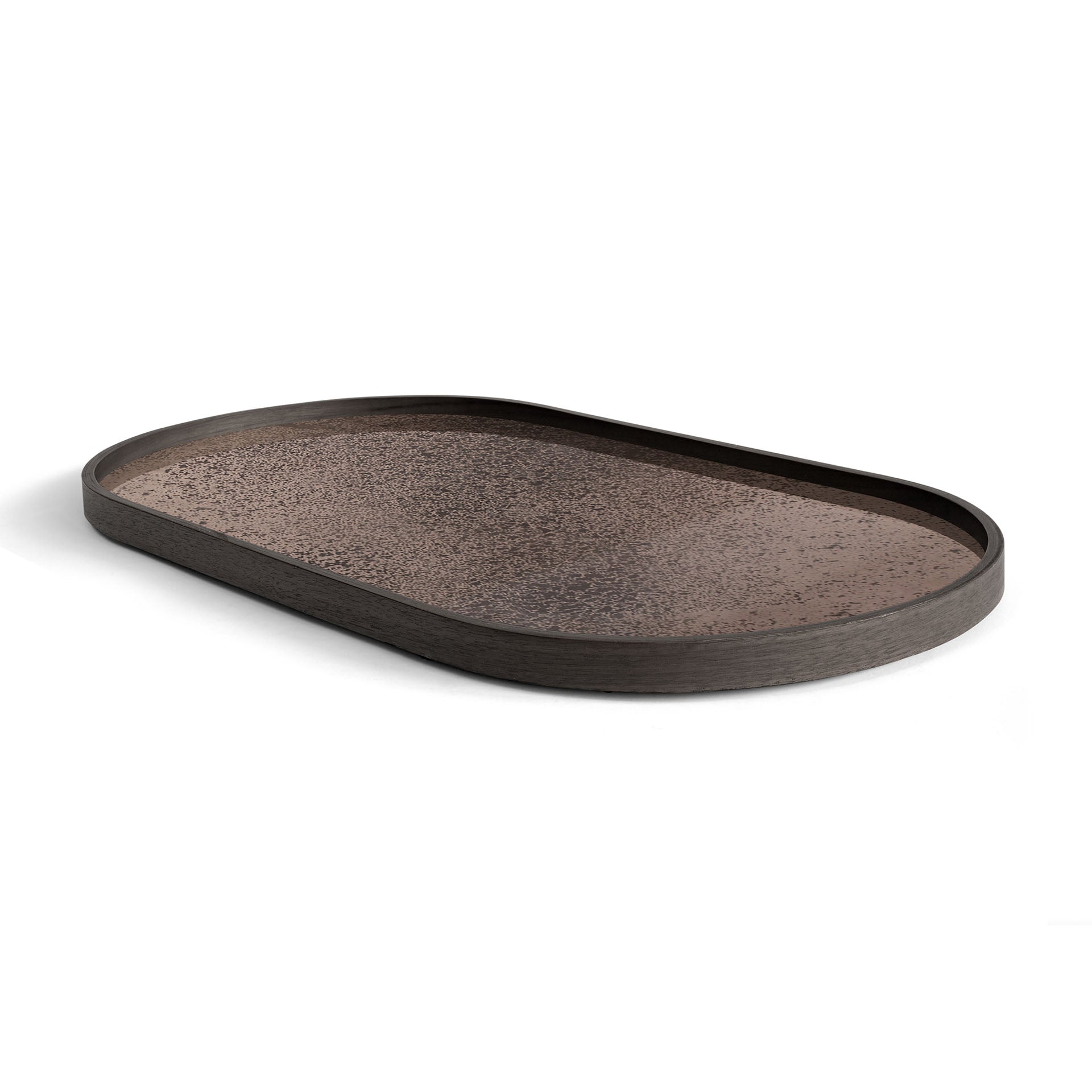 Oblong Bronze Aged Mirror Tray