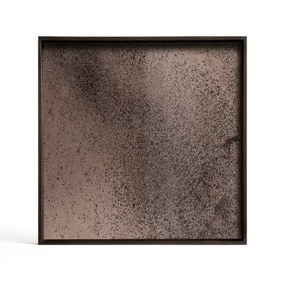 Square Bronze Aged Mirror Tray, Large