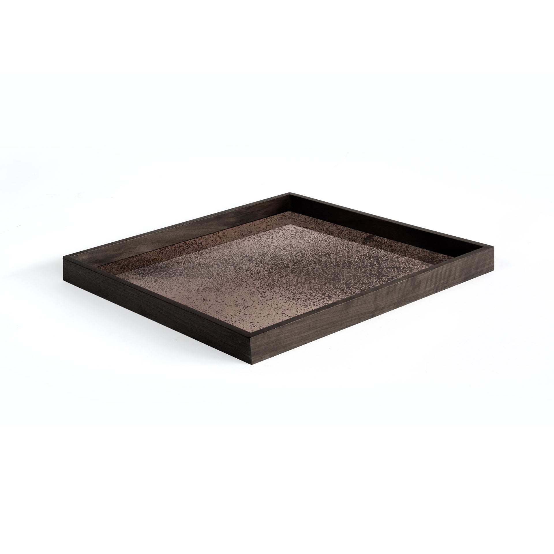 Square Bronze Aged Mirror Tray, Large
